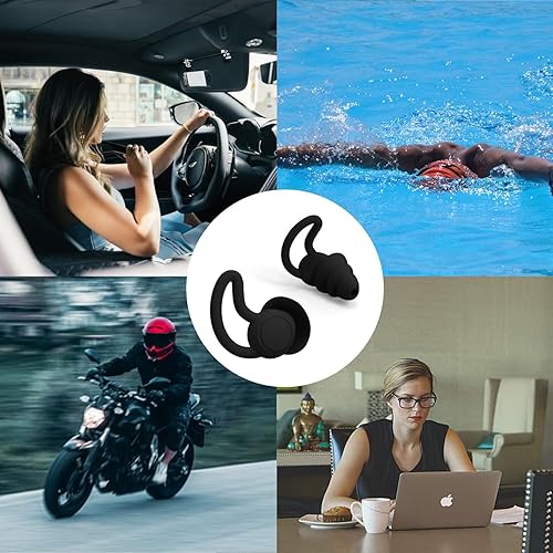 Miniatura 7 de NRR - Tapones para los oídos con reducción de ruido, 40 dB, ultra cómodos, de silicona, reutilizables, para dormir, ronquidos, natación, estudio,