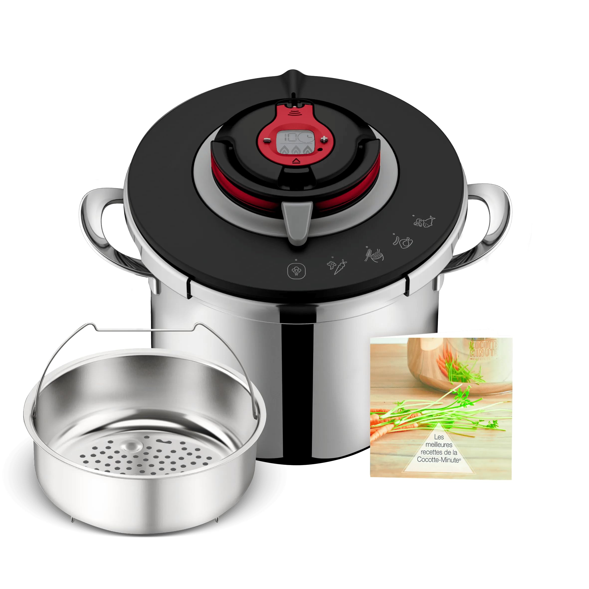 SEB Clipso + Chef Expert 8 L, Olla de cocción rápida con 4 programas, 6 a 8 personas, cocción rápida, compatibilidad con horno, P4571400
