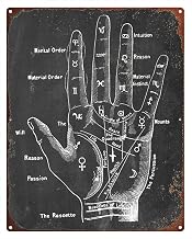 Metal Retro Vintage Palmistry Hand Wall Art Print Fortune Telling Palm Reading Readers Chiromancy Decor Tin Sign 8x12 inch
