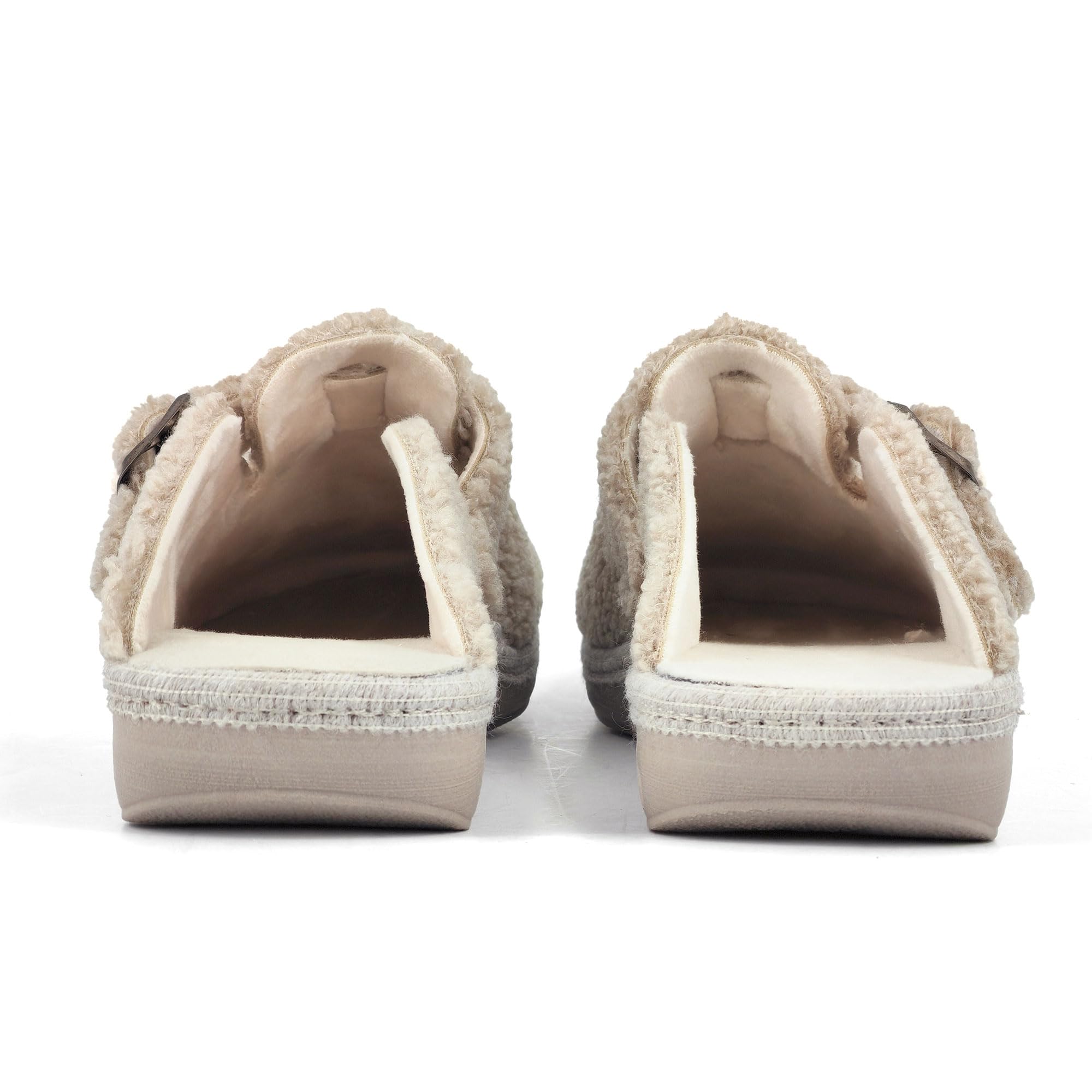 JOMIX Hausschuhe Damen Winter Pantoletten Gefütterte Pantoffeln Warme Plüsch Slippers Rutschfeste Puschen mit Fußbett