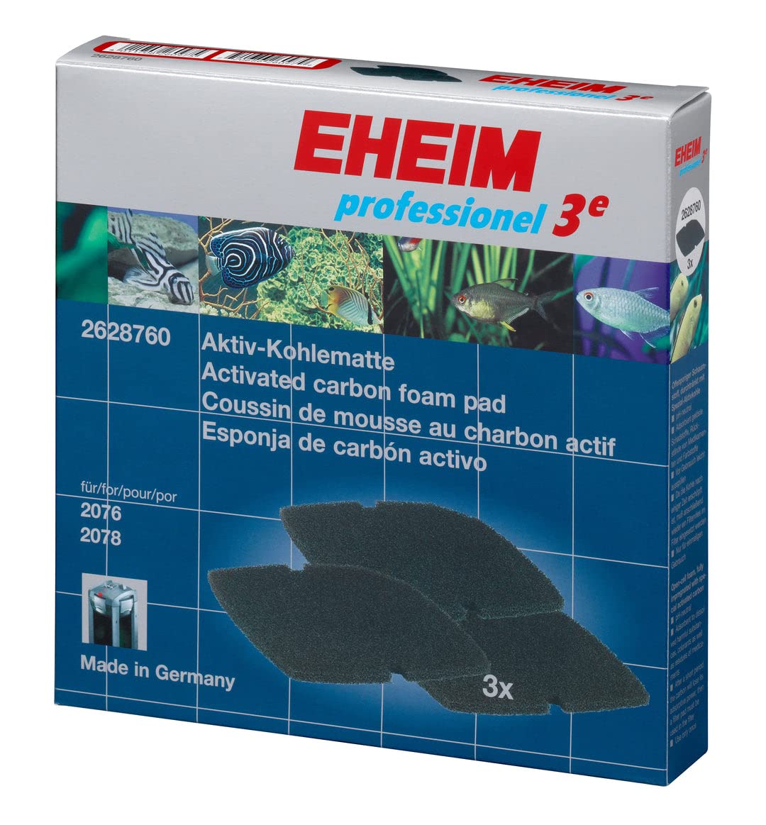 Eheim 2076-2078 Charcoal Set Of 3 Sponges for Aquarium