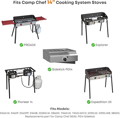 Miniatura 6 de Stanbroil Plancha plana de 14 x 16 pulgadas para estufa Camp Chef, plancha de acero inoxidable para Camp Chef Explorer, Pro 60x, Expedition 2X,