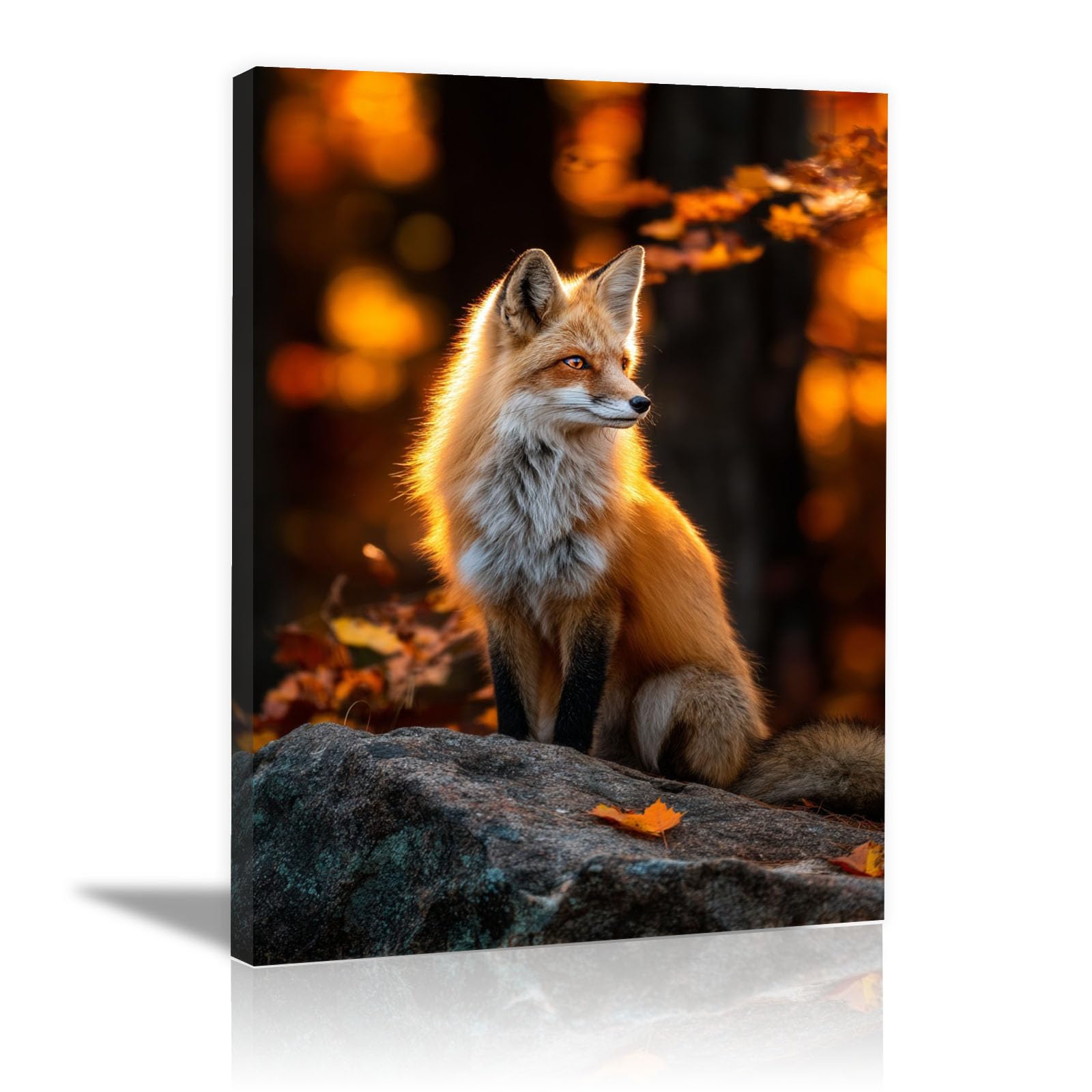 TERUEA Creature Picture Painting- Modern Wall Artwork Bathroom Home Office Decor Animal Posters Prints Cute Modern Artwork for Living Room Bedroom Home Decor Gallery(Orange)-40x60cm Framed