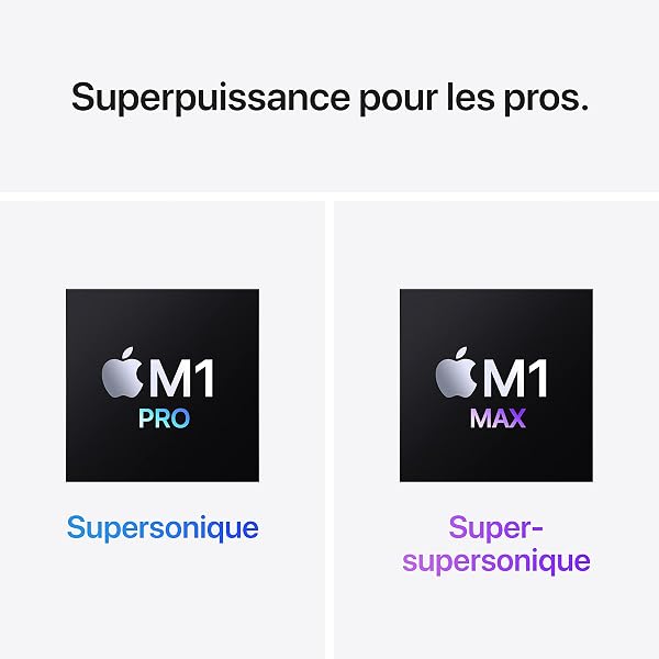 2021 Apple MacBook Pro with Apple M1 Pro chip (16 inch, 16GB RAM, 512GB SSD) (AZERTY French) Space Gray (Reconditionné) - 3