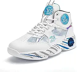 Bolognifi Tênis de basquete masculino de cano alto tênis esportivo tênis de basquete tênis de treinamento e jogging para homens/mulheres jovens Presente (Color : Blue, Size : 9 Women/7 Men)