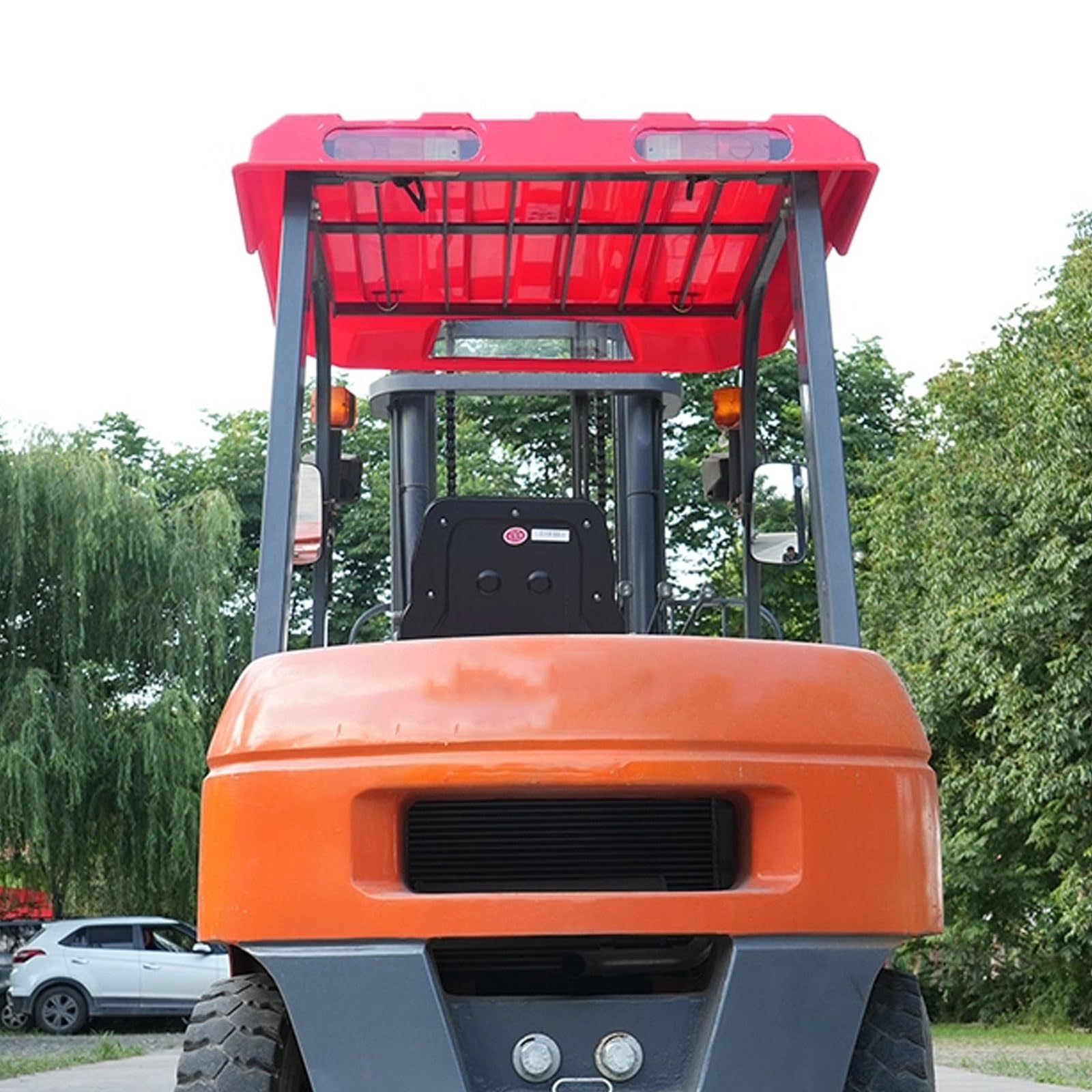 OWOHYG Tractor Canopy Cool Top Mower Canopy Made Of Pvc-U Material All-Weather Suitable Reduce Heat And Glare 110Cm X 120Cm Easy Access Weatherproof Tractor Roof Canopy.Red