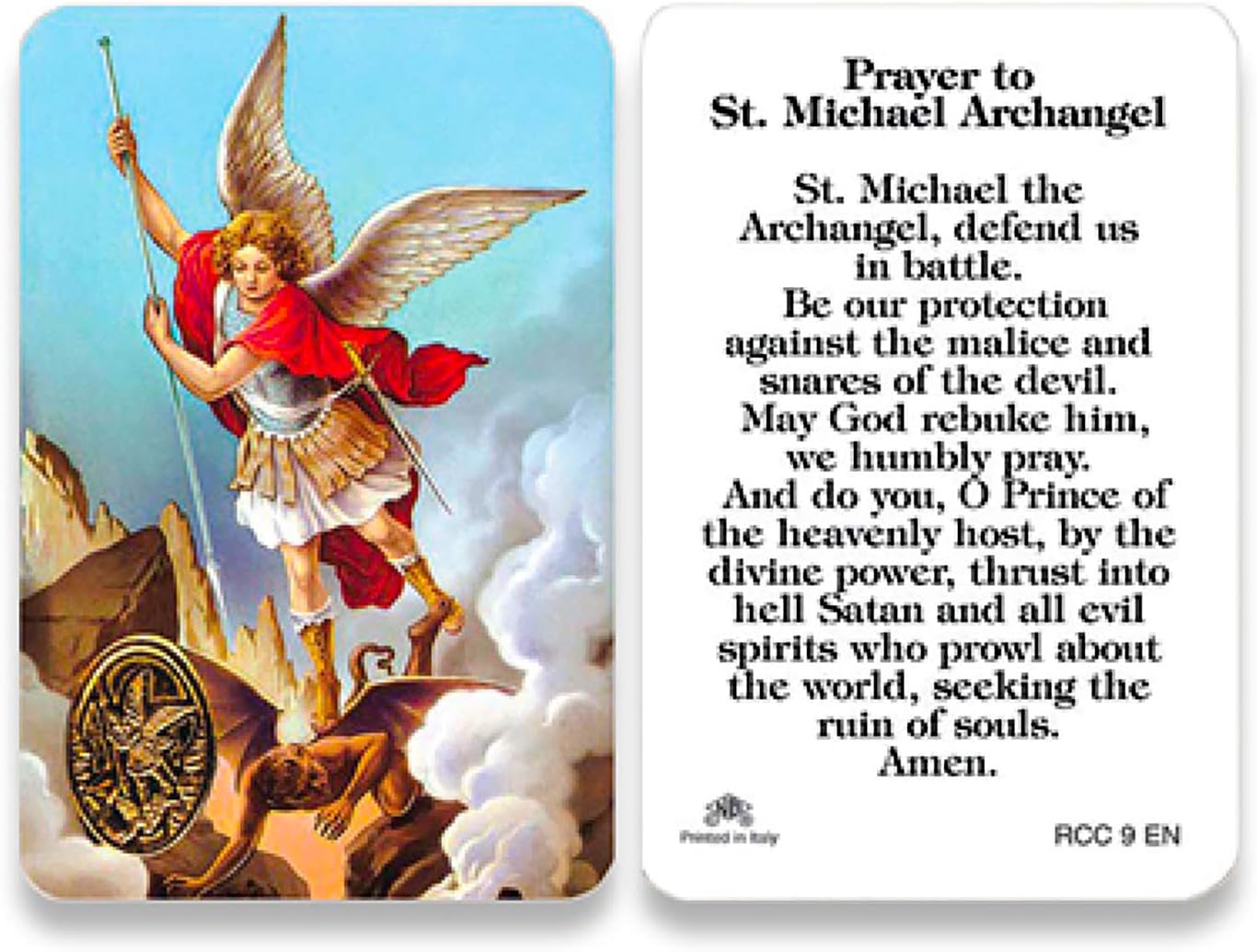 St. Michael the Archangel Prayer Card (RCC 9E)