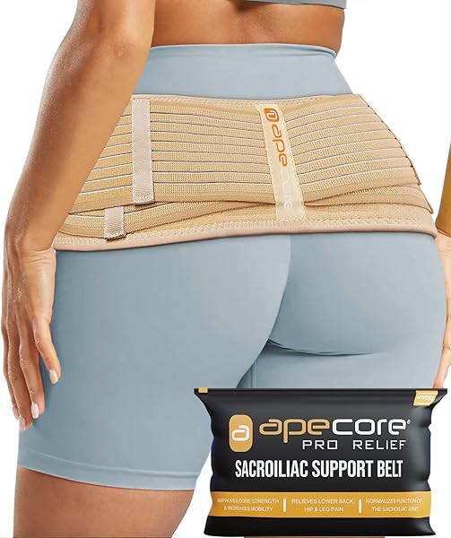 APECORE Sacroiliac SI Joint Hip Belt - Lower Back Support Brace for Women and Men - Hip Brace for Hip Pain - Pelvic Support Belt - Trochanteric Belt - Sciatica Pelvis Lumbar Pain Relief
