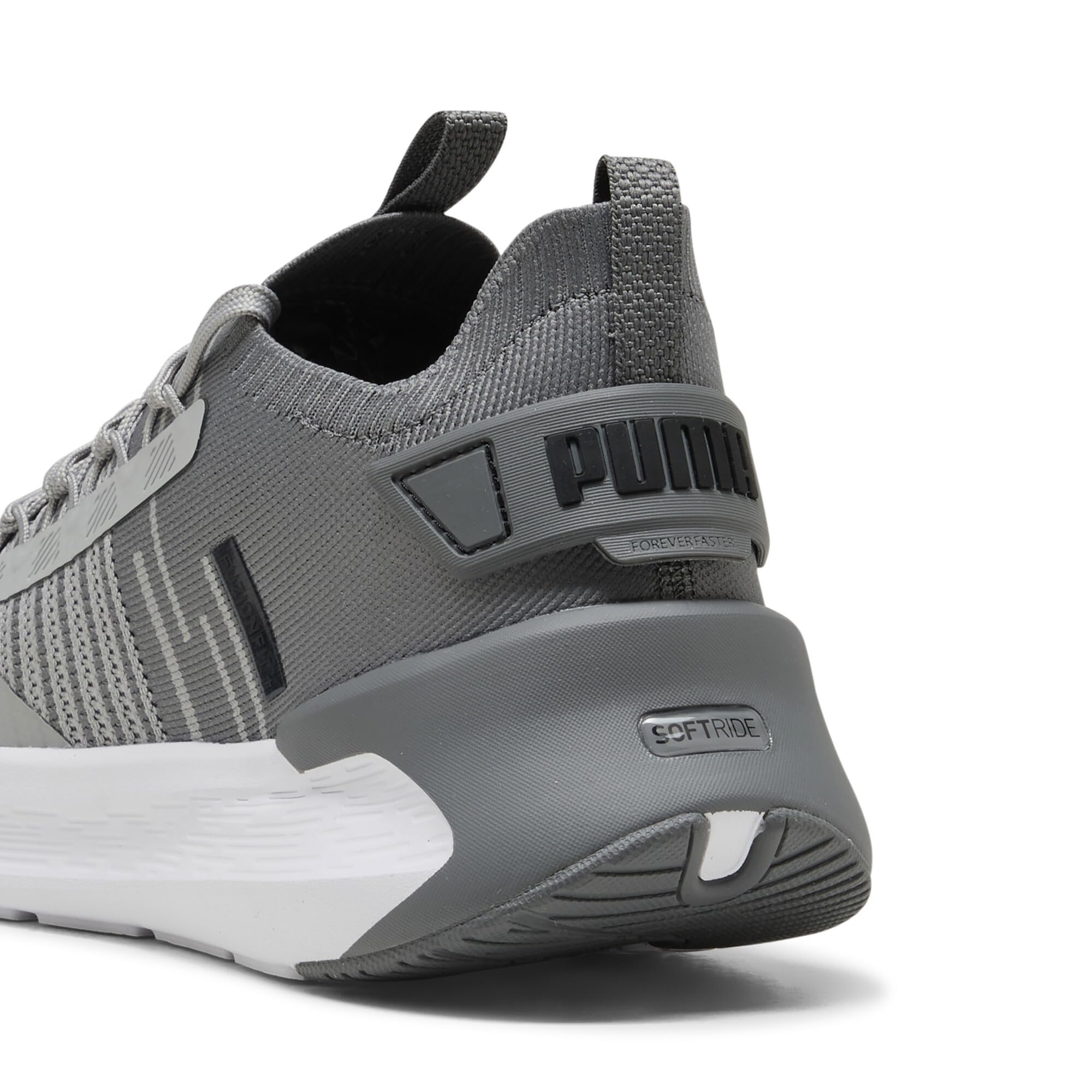 PUMA Unisex Softride Symmetry Fuzion LsRoad buty do biegania, Szary Echo Łupek Niebo PUMA Czarny, 48.5 EU