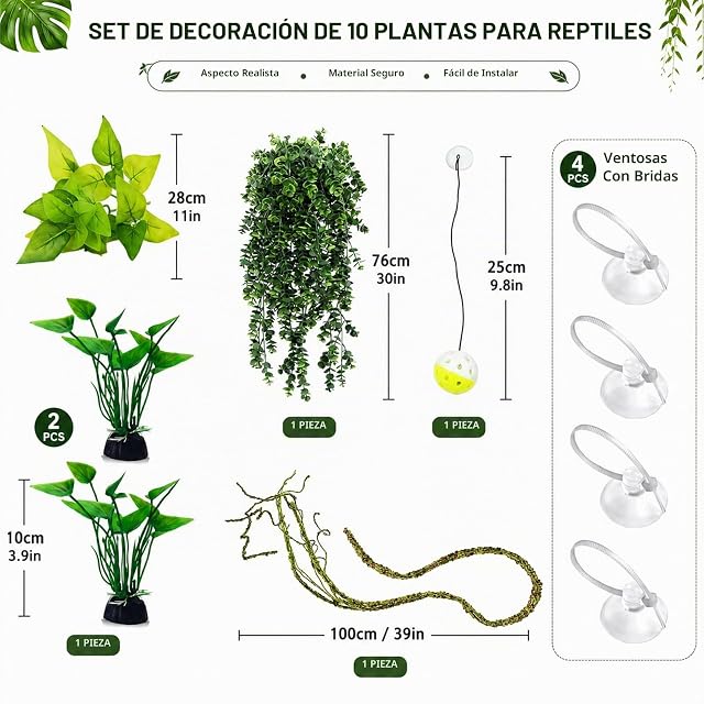 Foto 2 de 7 de ZHITENG Reptiles Lagartija Decoración del hábitat, Accesorios de Tanque