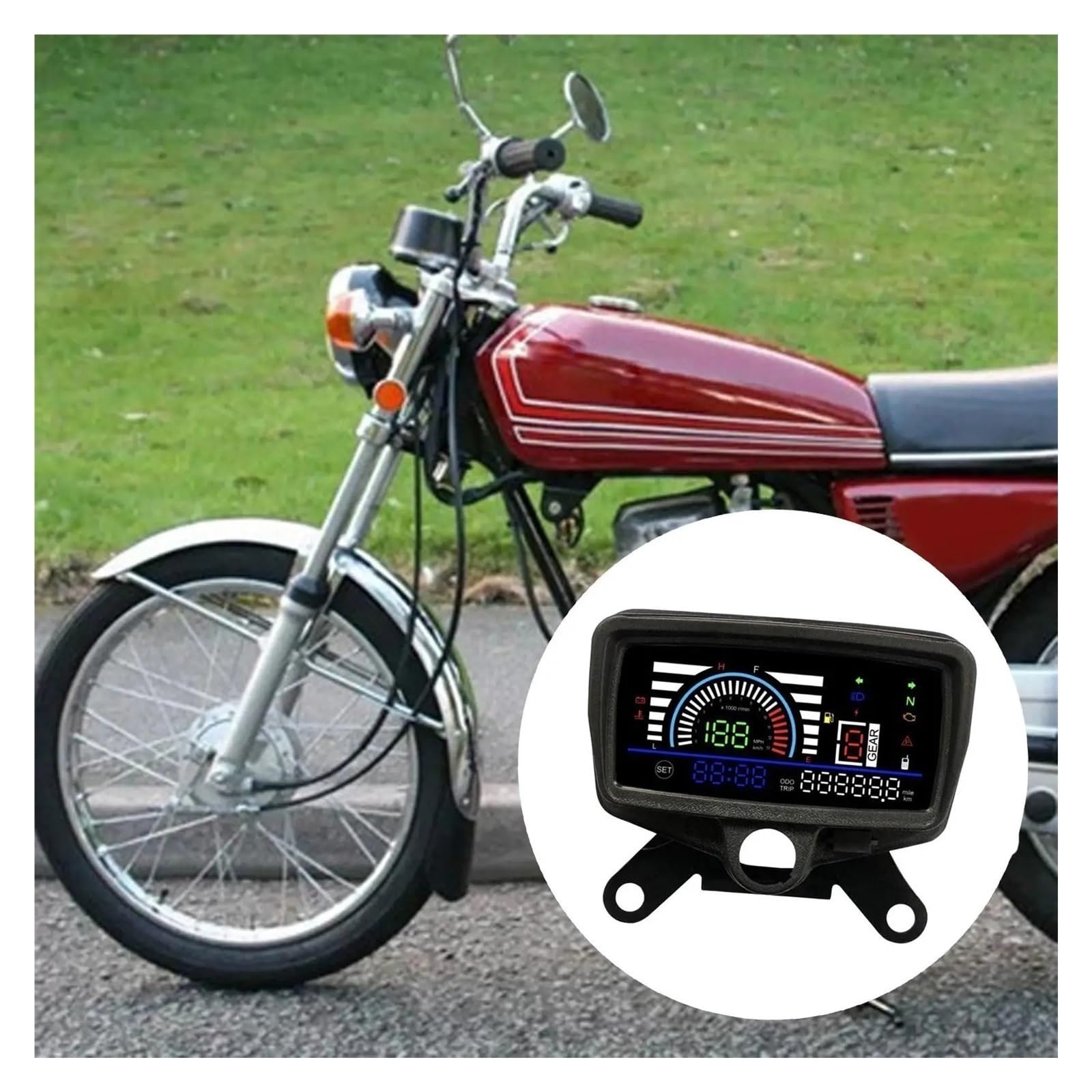 Cuadro de instrumentos de moto Medidor digital electrónico para motocicleta CG125 150, 12 V, modificación, odómetro, pantalla