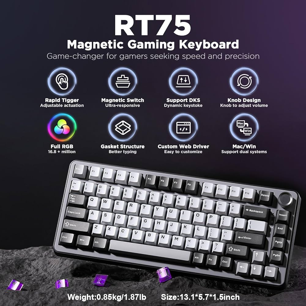 yunzii RT80 磁気スイッチ キーボード YUNZII RT80 Rapid Trigger 8K Magnetic Keyboard – YUNZII KEYBOARD