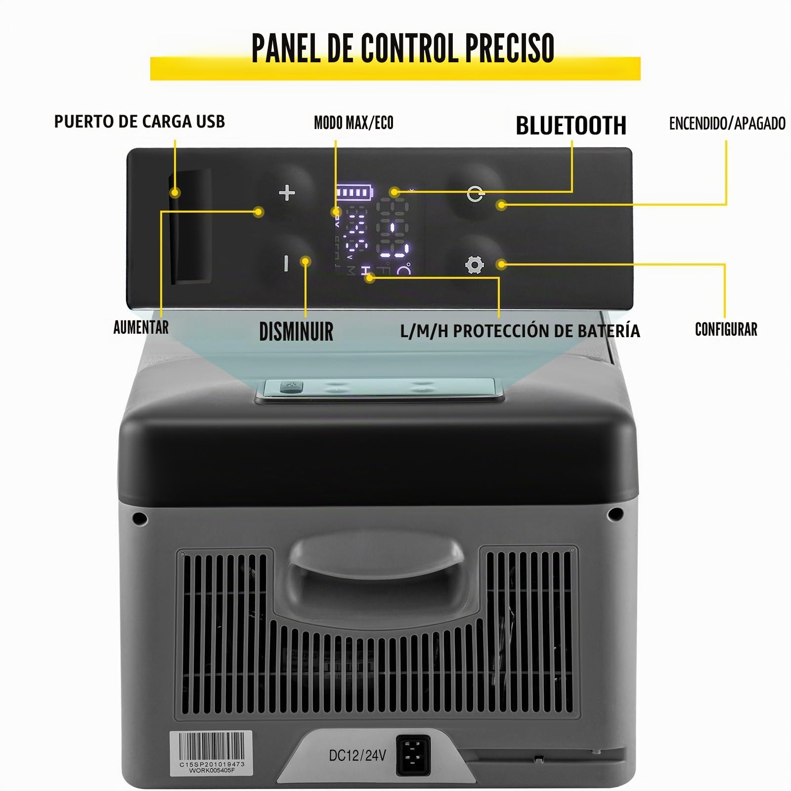15L Mini Nevera Pequeñas Portátil Eléctrica Congelador Compresor Refrigerador de Coche 12V Rango de Temperatura - 20 ℃ - 10 ℃,Adecuado para Familias, Campamentos, Autocaravanas, etc.