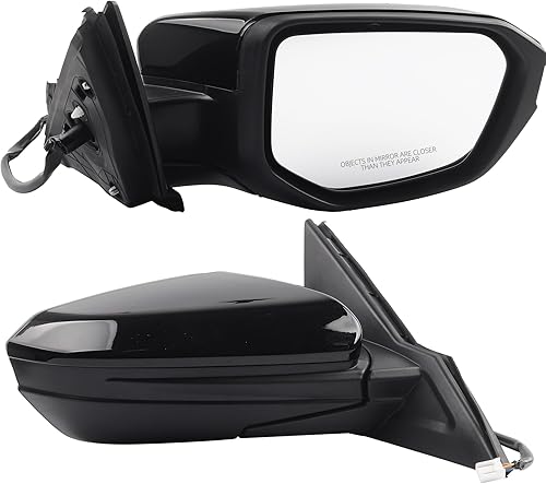Dasbecan Espejo lateral derecho del lado del pasajero compatible con Honda Civic 2016-2021, vidrio eléctrico no calentado, plegable manual, pintura