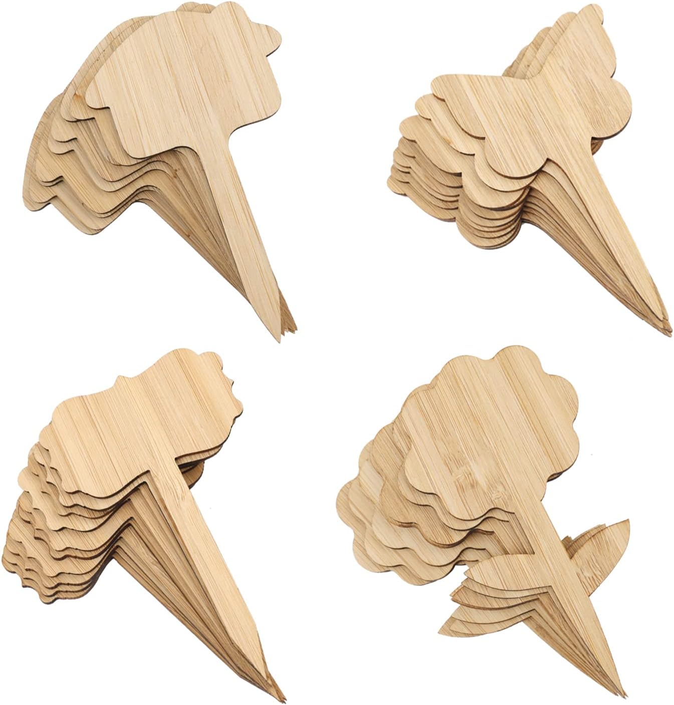 40Pcs Bamboo Plant Labels, Wooden Bamboo Plant Tags Garden Markers