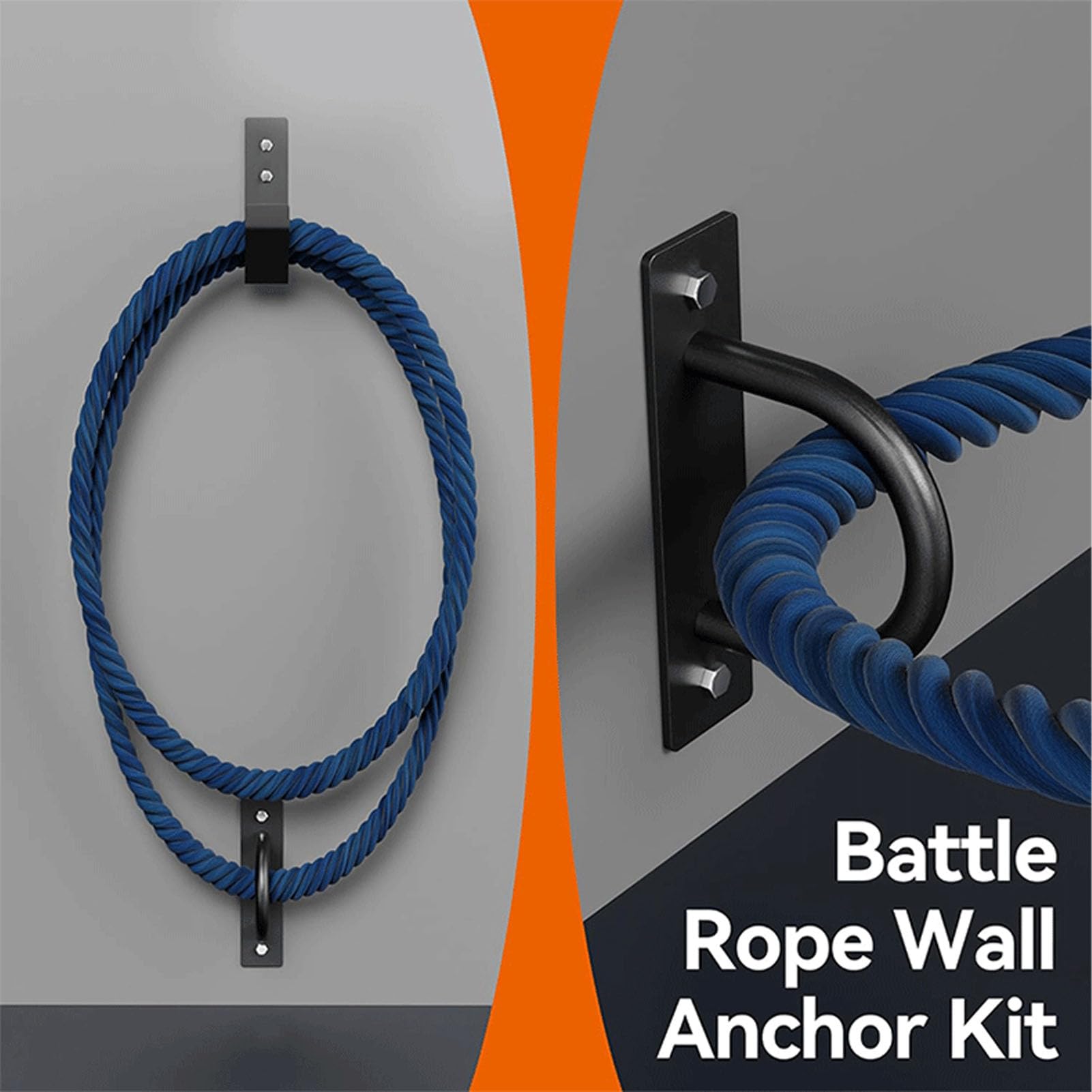 HEEPDD Kit di Ancoraggio a Parete Battle Rope, Organizer per Corda per Esercizi in Acciaio Al Carbonio per Palestra e Hardware Domestico per Uso Domestico