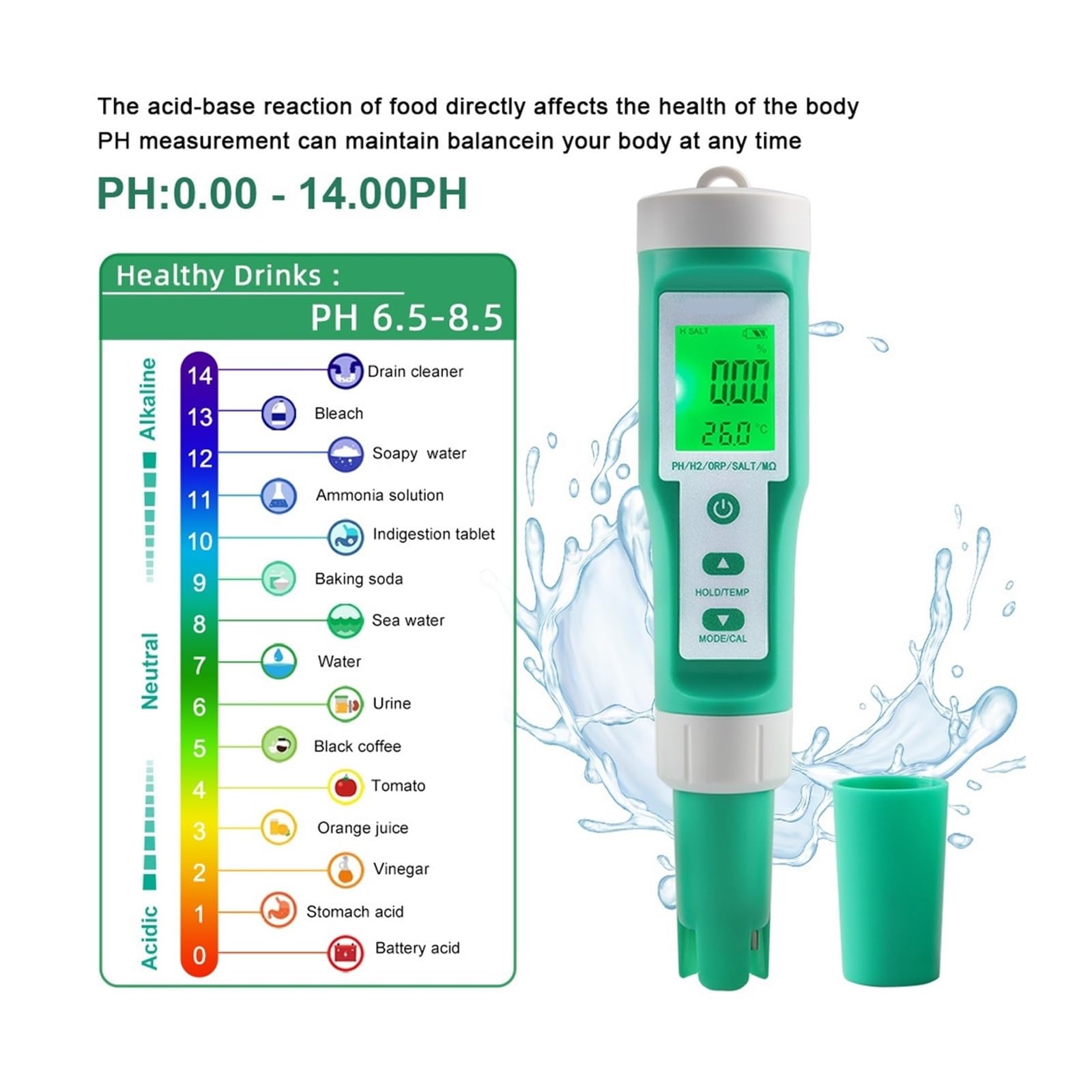 10 W 1 PH/EC/TDS/ORP/H2/żyzne/zasolenie/SG/oporność/temperatura Miernik Jakości Wody Cyfrowy Wielofunkcyjny Tester Do Akwariów Szybkie I DokłAdne Wykrywanie