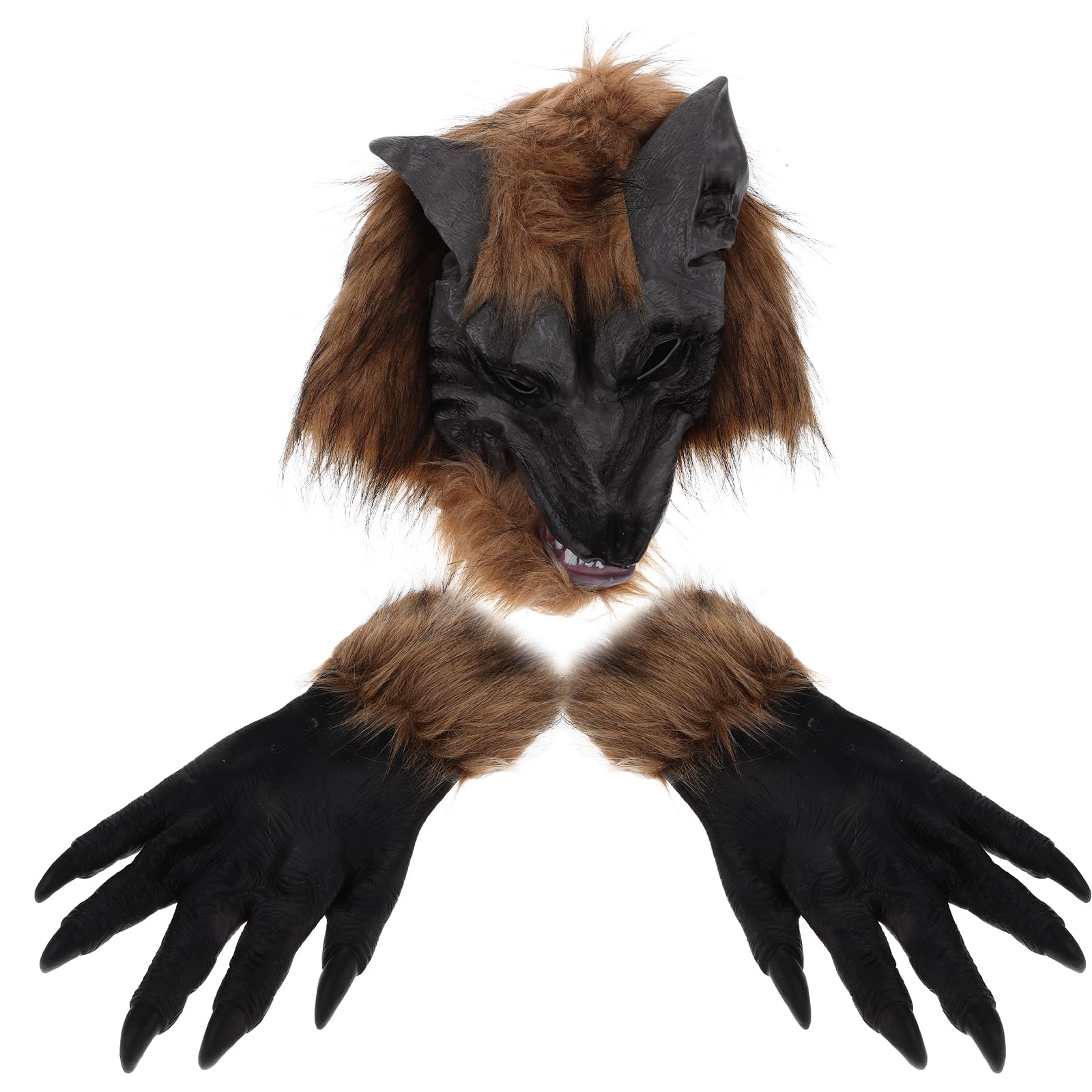Toddmomy Costume Makeup Set Kids Makeup Set Kids 2 Sets of wolf prank masks gloves halloween werewolf mask Werewolf Mask Gloves Costume — image 1