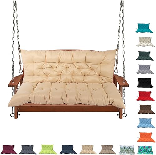 Cojines para columpio de 2 a 3 plazas, 60 x 40 pulgadas, cojines gruesos para columpio de porche de 4 pulgadas, cojín de banco impermeable con