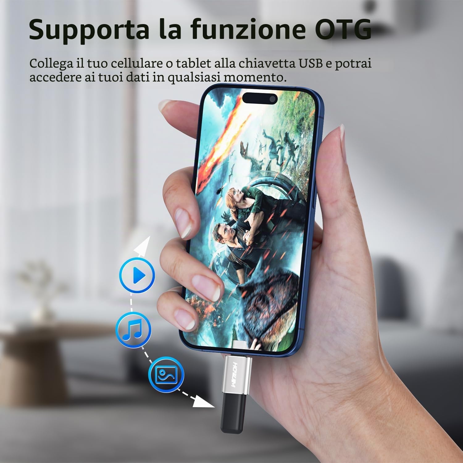 Adattatore da USB C a USB 2Pezzi,Ricarica Rapida 3A 100W,OTG 10Gbps Adattatore Type-C Maschio a USB3.2 Femmina per M-acBook Pro/Air Phone 17/16/15 Pad G-alaxy X-peria D-ell XPS S-urface Argento