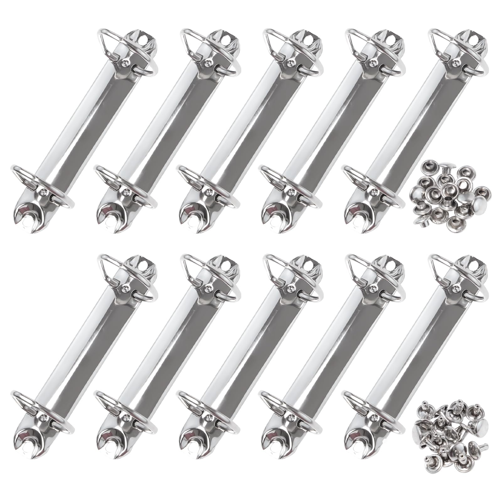 10 Pezzi Meccanismi per Raccoglitori ad Anelli Kit di Ricambio Meccanismi a 2 Anelli Clip in Metallo a Forma di D con Viti Dadi per Conservare Carta,Raccoglitori,Agenda
