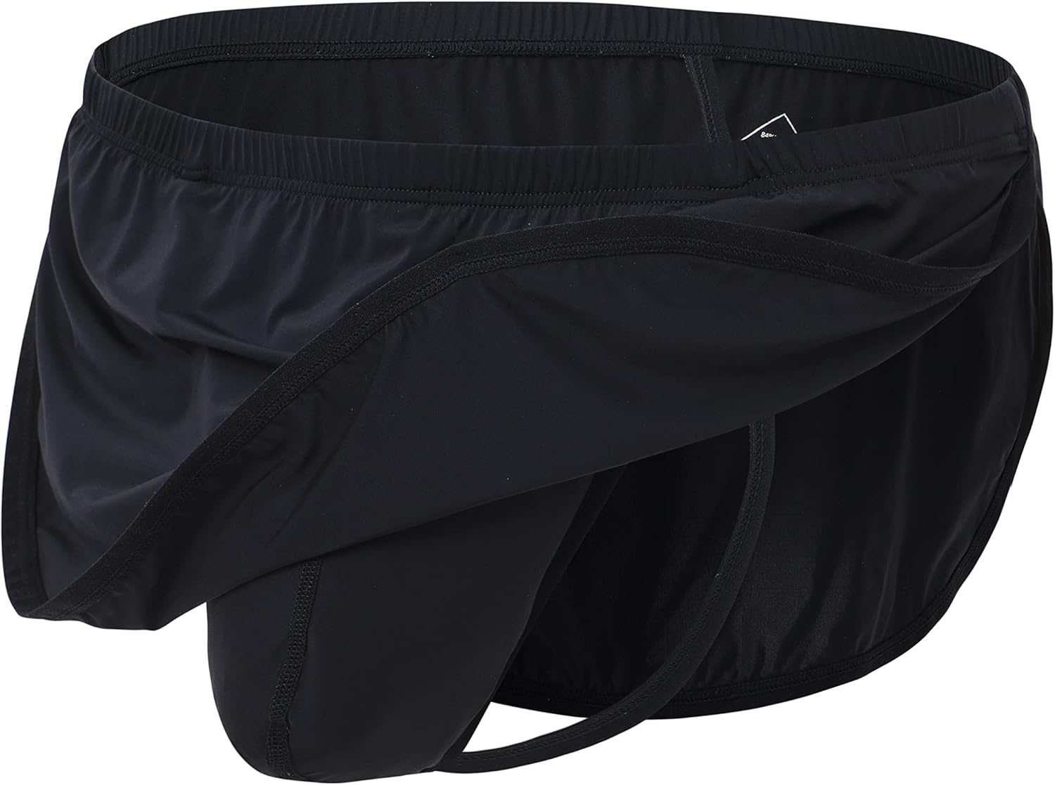 ZONBAILON Men's Boxers, G-String Backed Pouch Thongs with Skirting, Sexy Sleep Shorts Silky Pajama Underwear, Split Side