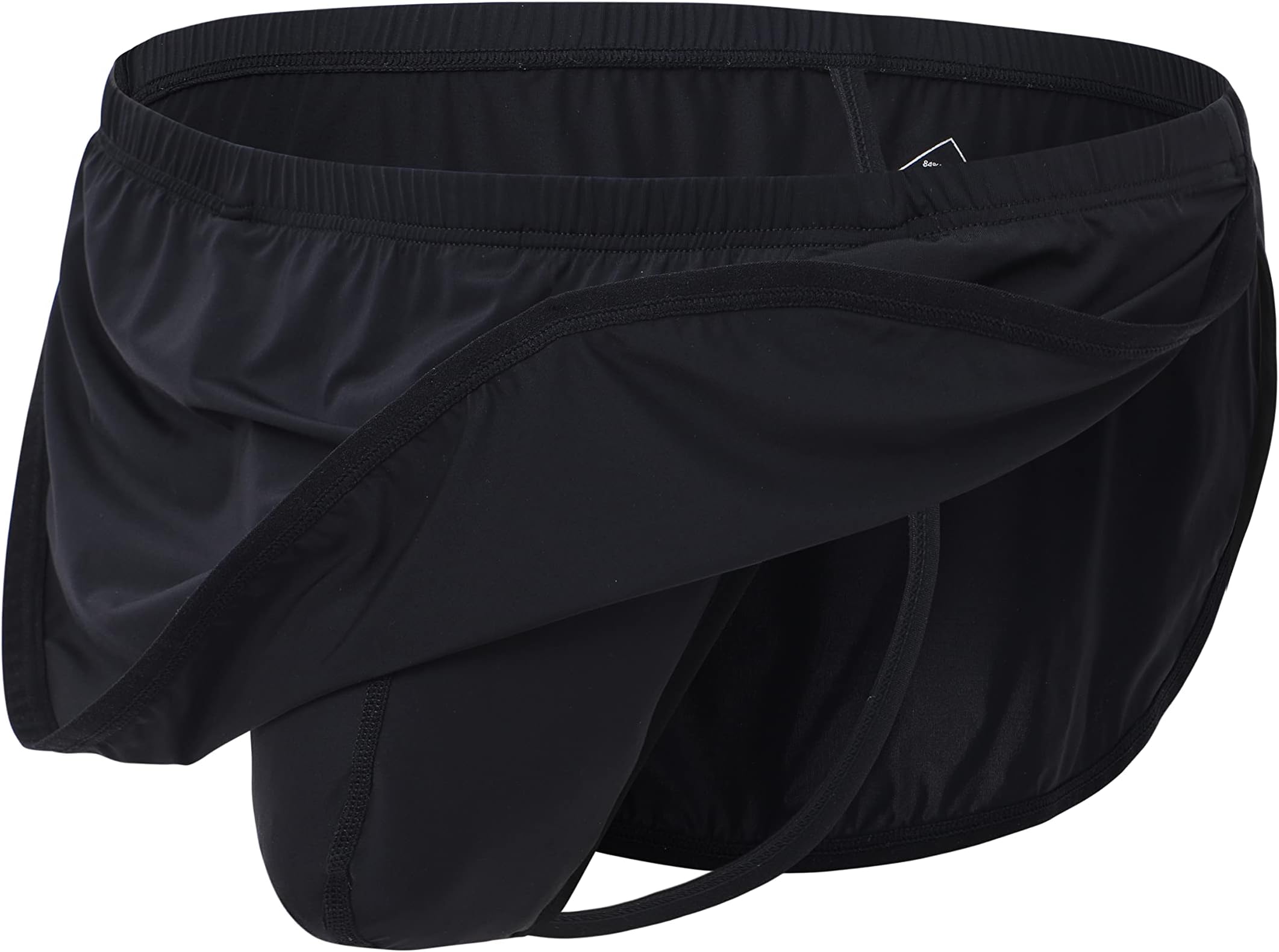 Men's Boxer Shorts Built in Pouch Thong G-String Sexy Split Side Running Active Shorts
