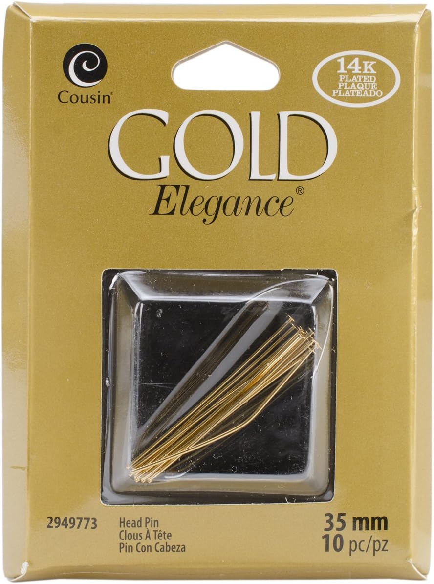Cousin Gold Plated Metal Head Pins