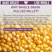 Vista 3 de Great River Milling Mijo orgánico con cáscara Grano antiguo de grano entero Sin gluten y superalimento de alto contenido de fibra Sin OMG