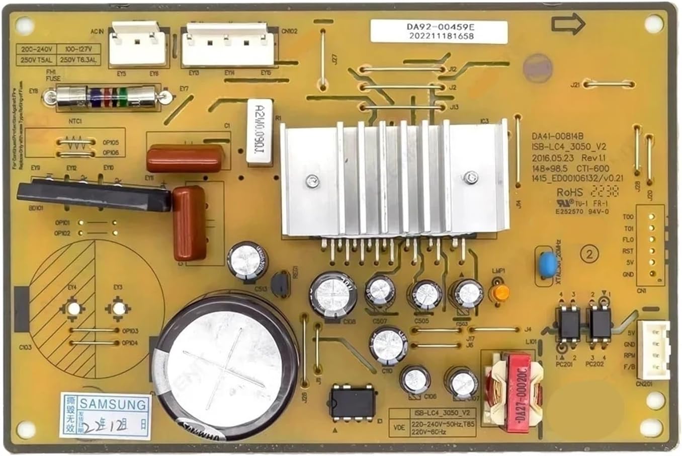 互換性がありますサムスン 冷蔵庫DA92-00459EコントロールボードDA92-00459A回路PCB DA41-00814B冷蔵