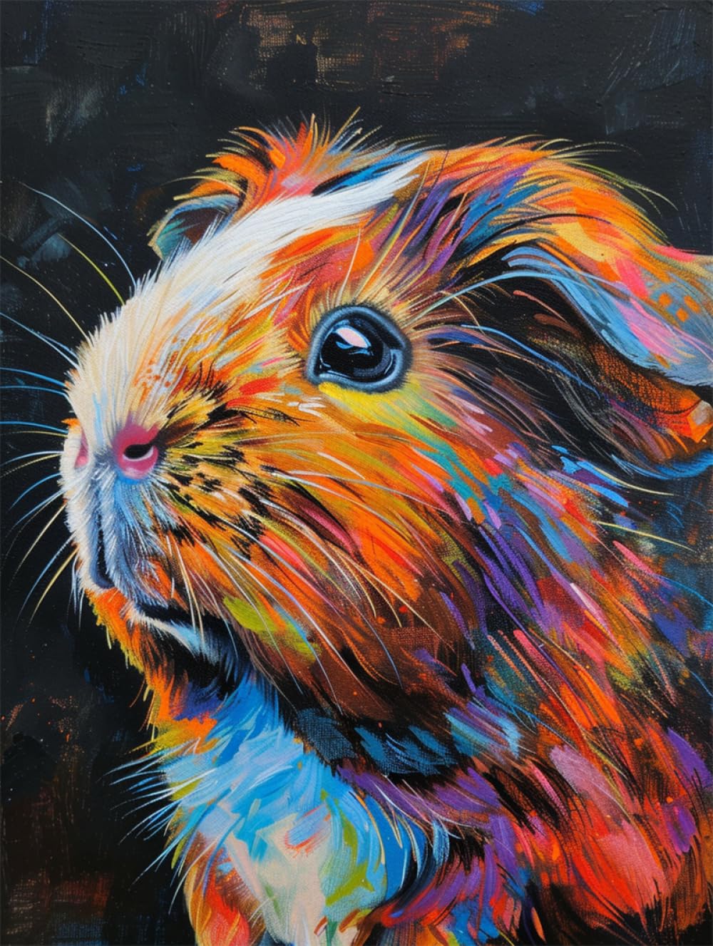 AYAOYANGGO Cross Stitch Set Patterns Color Guinea Pig Animal Counted Stamped Cross Stitch Set for Adults Beginners Starter Advanced Easy DIY Embroidery Art 11CT 40x50cm