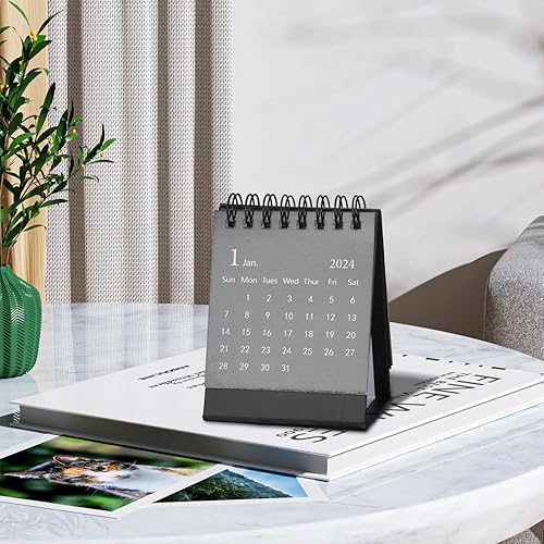 Miniatura 5 de Mini calendario de escritorio, 2023-2024 a agosto de 2023 a diciembre de 2024, calendario de escritorio pequeño, para oficina en casa, escuela, con