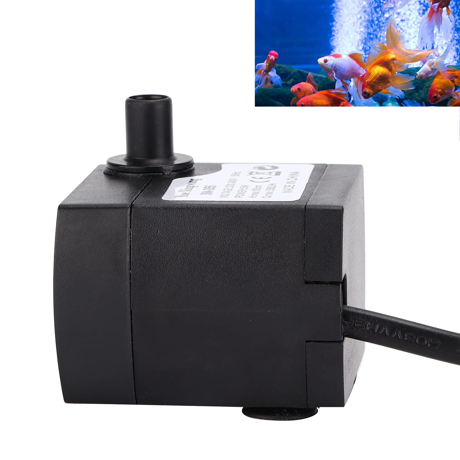 EXLECO Mini-waterpomp, 1500 l/u, 25 W, klein aquarium, dompelpomp 230 V, vuilwaterpomp voor irrigatie van tuinen, met 2 m kabel, 2 sproeiers, voor fontein, tuin, vijver