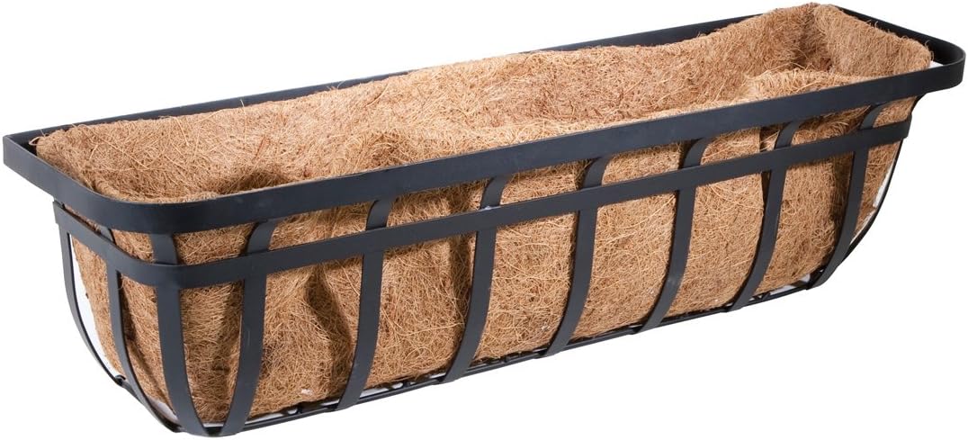 Panacea 88558 Flat Iron Window and Deck Planter, Black, 36-Inch