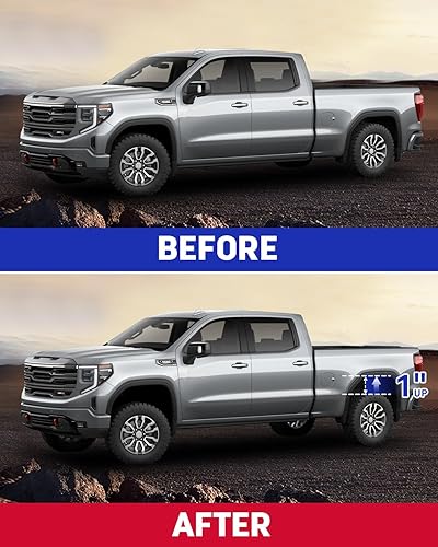 Miniatura 7 de Richeer - Kit de elevación trasera de 1 pulgada para SilveradoGMC Sierra 1500 1999-2019, kits de elevación de nivelación trasera de 1 pulgada con