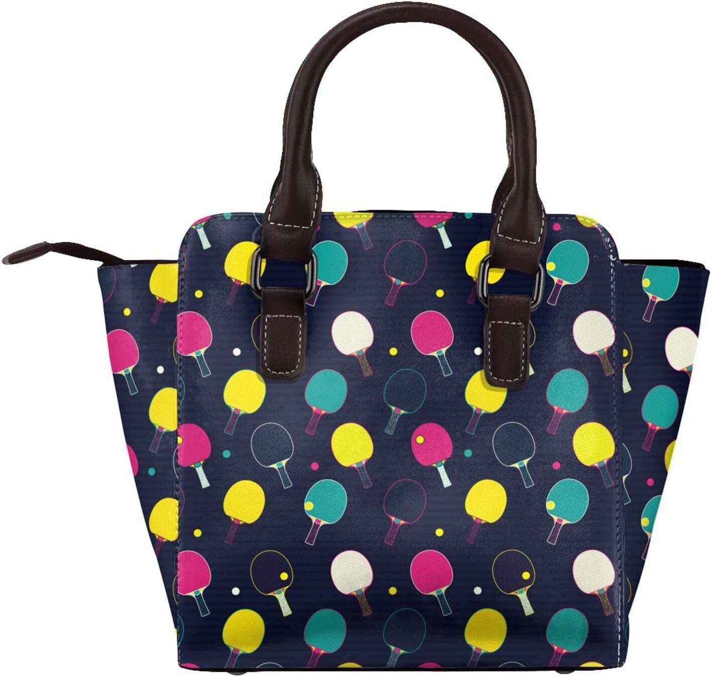 [RFSHOPH] ショルダーポーチ 卓球 ピンポン 卓球柄 ワンショルダー トートバッグ ハンド 斜め掛けバッグ レディース PU