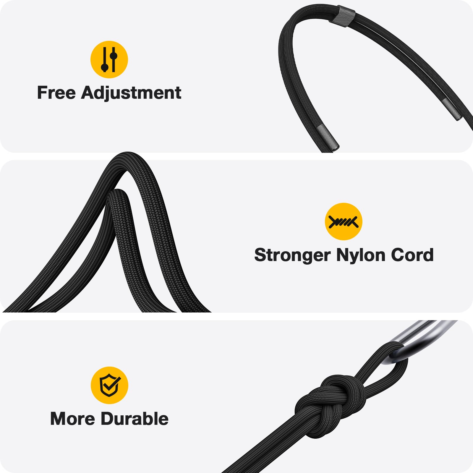 GOODVISH Handykette für iPhone 17 Pro Hülle mit Band, Kameraschutz und Bildschirmschutz, Necklace Handyhülle mit Schnur Schutzhülle für zum Umhängen Transparent Case mit Kordel 6.3", Schwarz