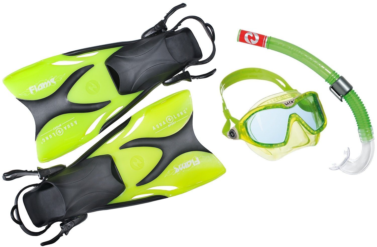 Aqualung Schnorchel Set für Kinder - vom Top Hersteller - bestehend aus Flossen Schnorchel Tauchmaske - Wertige Junior Schnorchelausrüstung mit Perfekter Passform