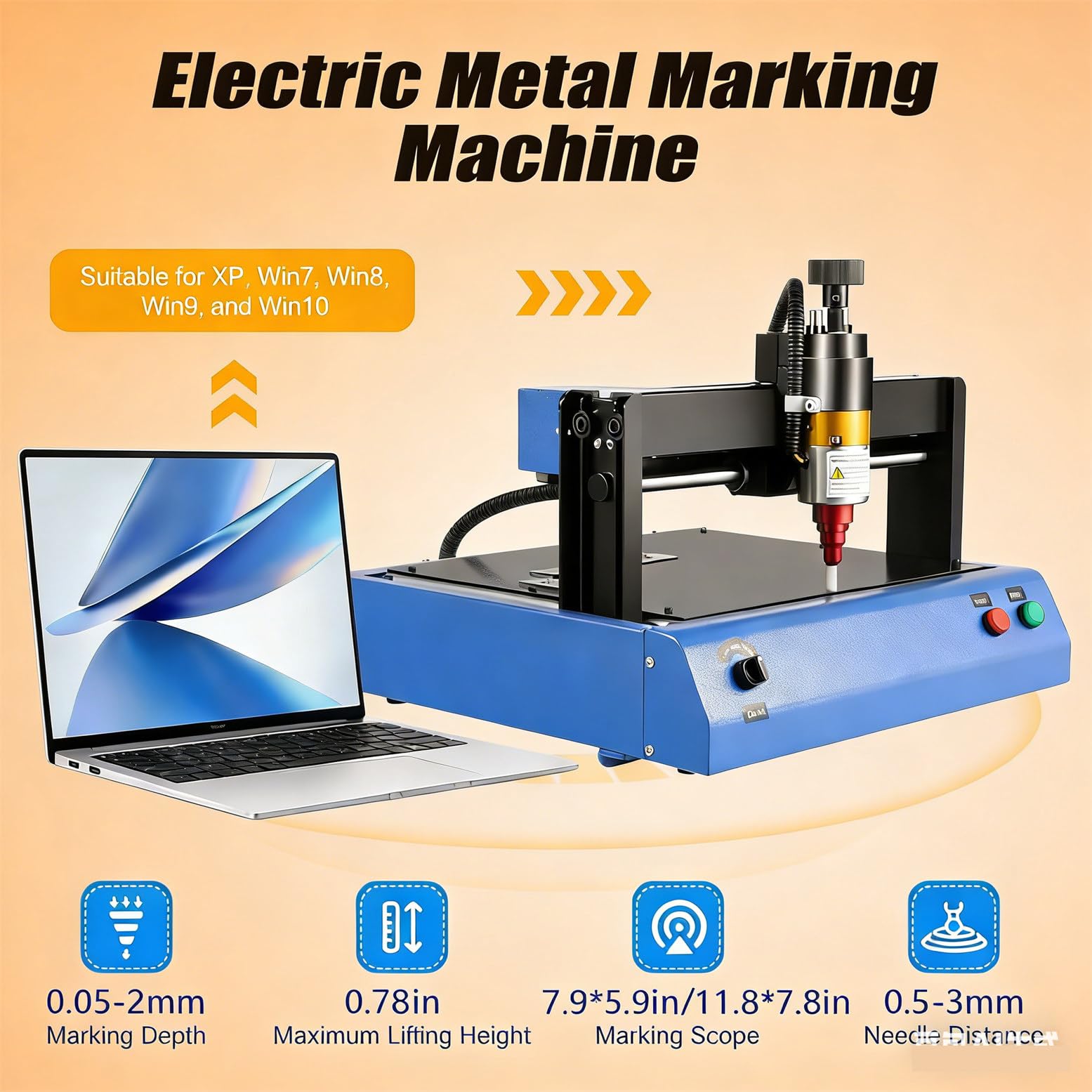 Graveur métallique 400 W, machine de gravure rapide en acier pour métaux profonds et bijoux, vitesse de 50 mm/s, idéale pour les projets de bricolage, zone de gravure de 300 x 200 mm