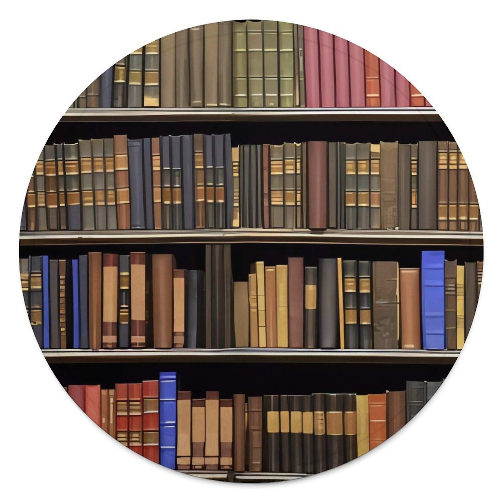 Couverture ronde en flanelle bibliothèque 150cm plaid canapé imprimé