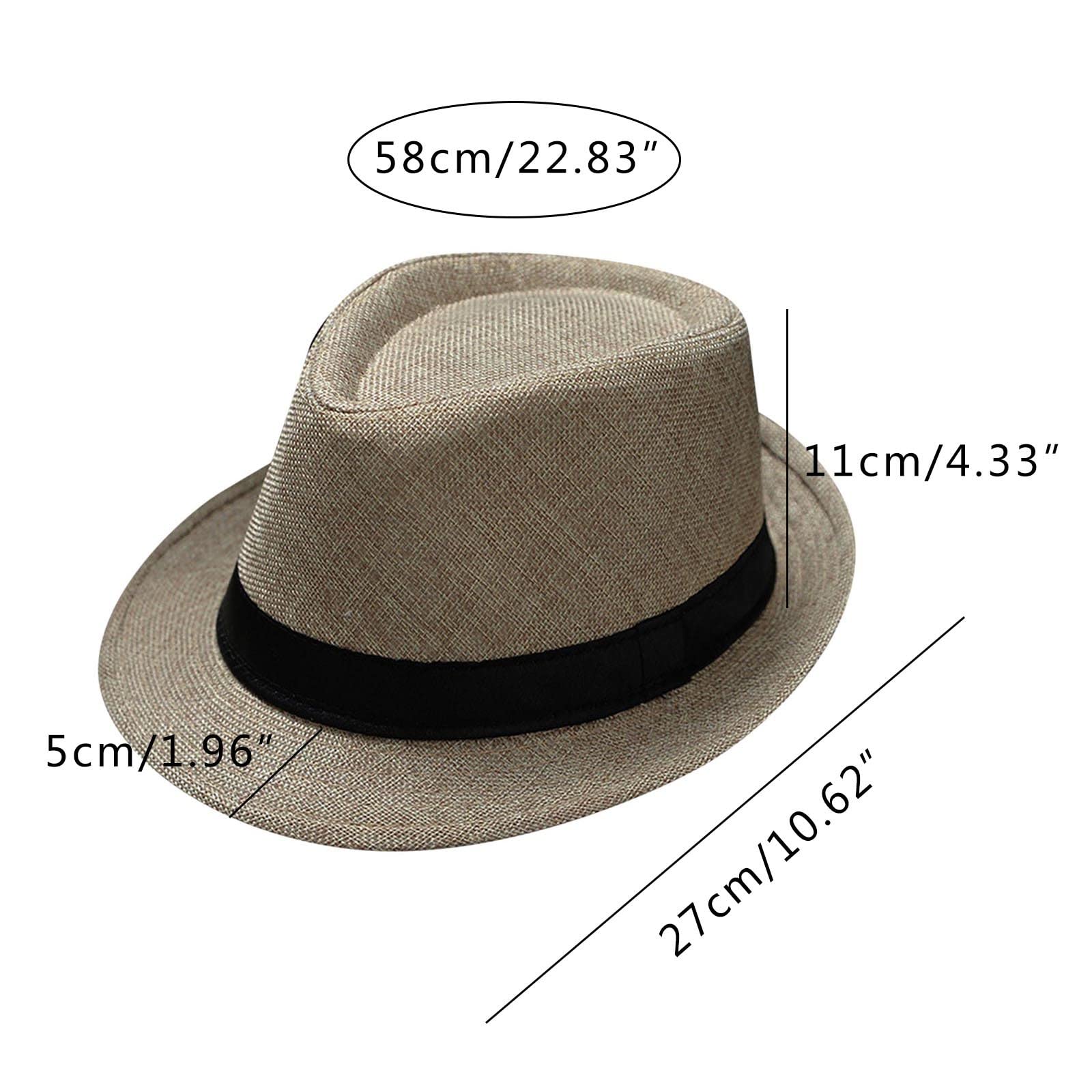 Generisch 2025 Hombres Mujeres Retro Jazz Sombrero Soild British Sun Sombrero de Viaje Sombrero de Sol Pequeño