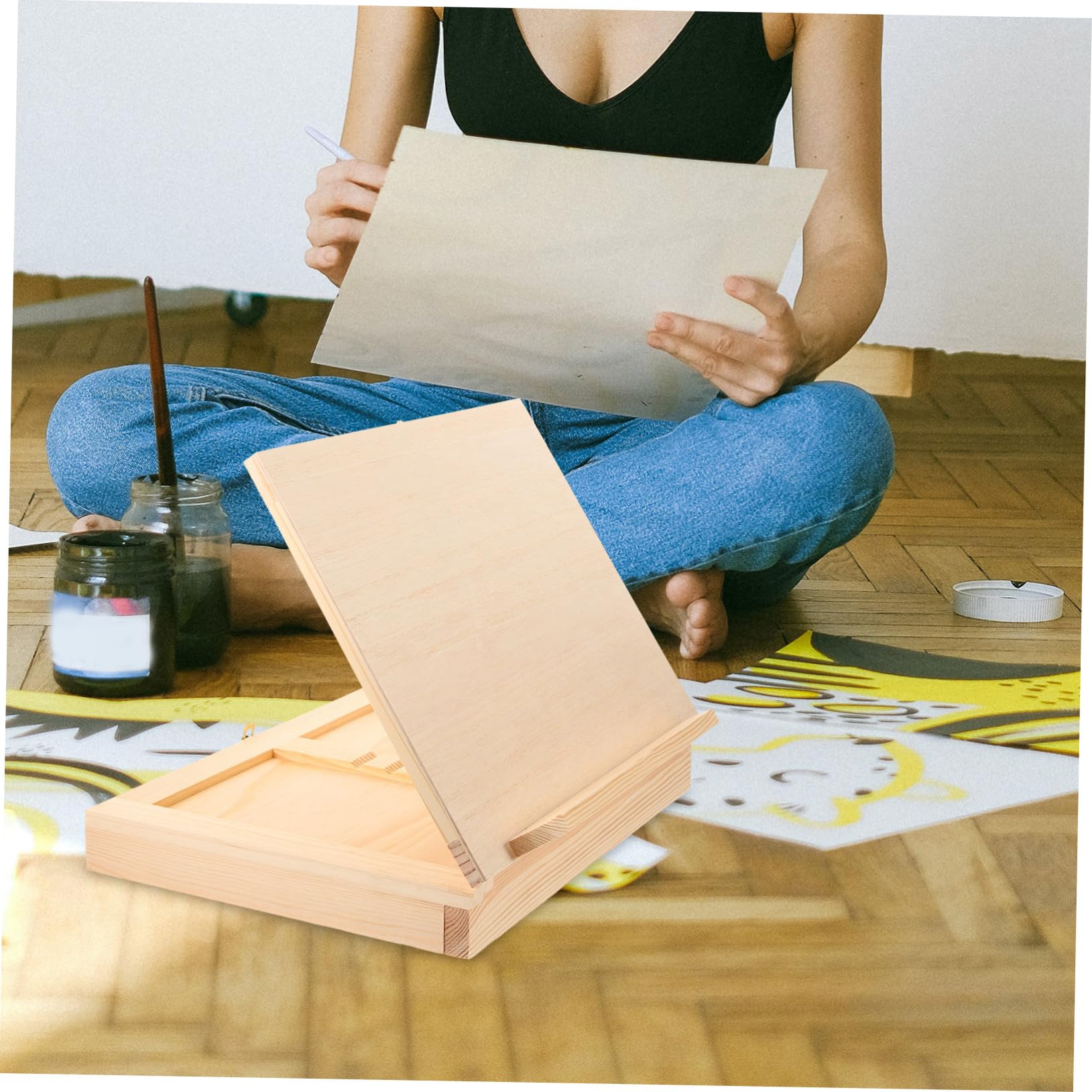 NUOBESTY Holz Zeichenplatte Künstler Skizzenbrett Malbrett Für Schüler Zeichnen Und Malen Tragbar Robust Mit Glatter Oberfläche Für Zeichenübungen