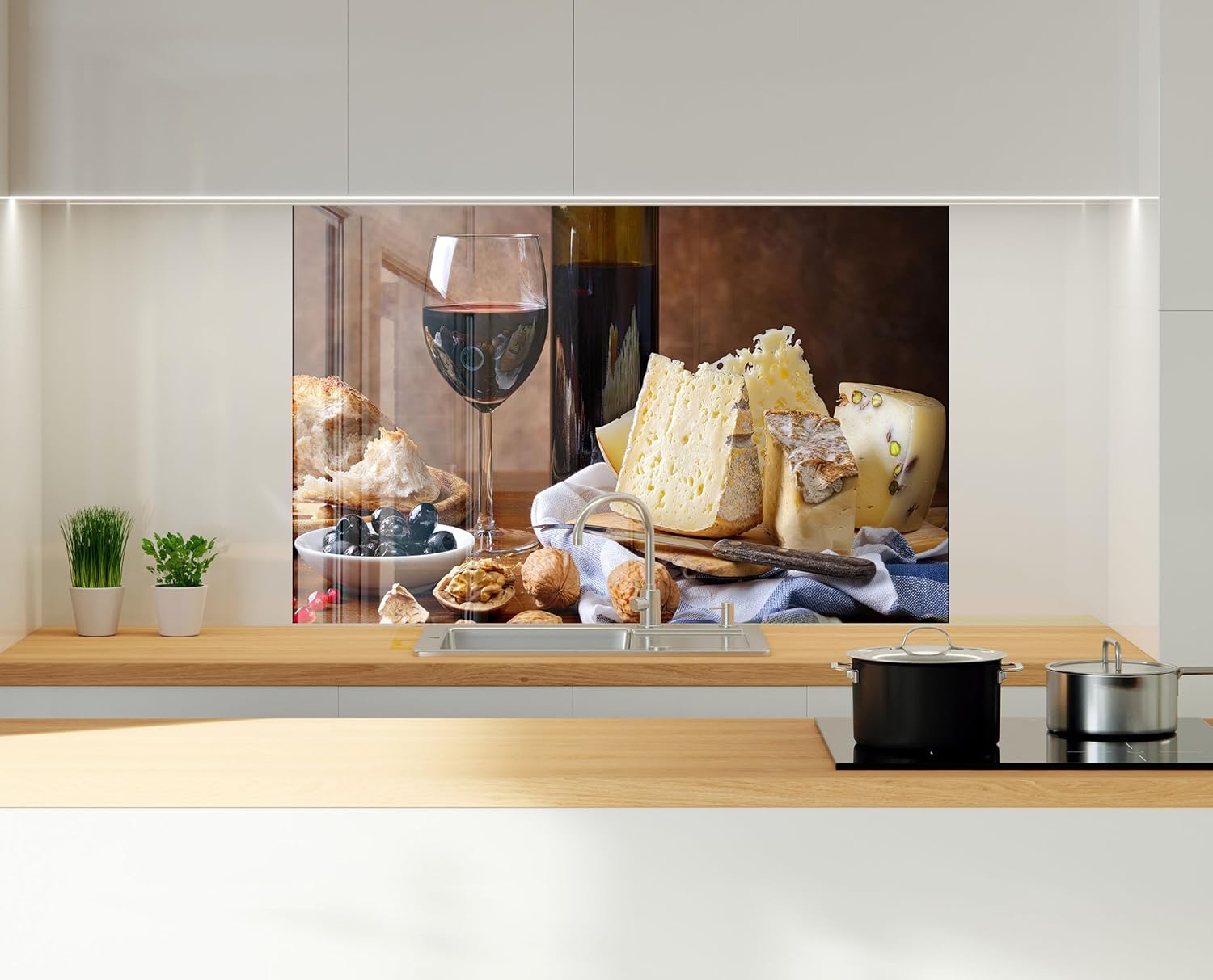 Myphotostation.com 30Wx20H'' Tempered Glass Stove Backsplash Kitchen Tile Decor Stove Back Cover Glass Splashback Tile for Stove Top Cover Toughened Glass Cooker Protector 91