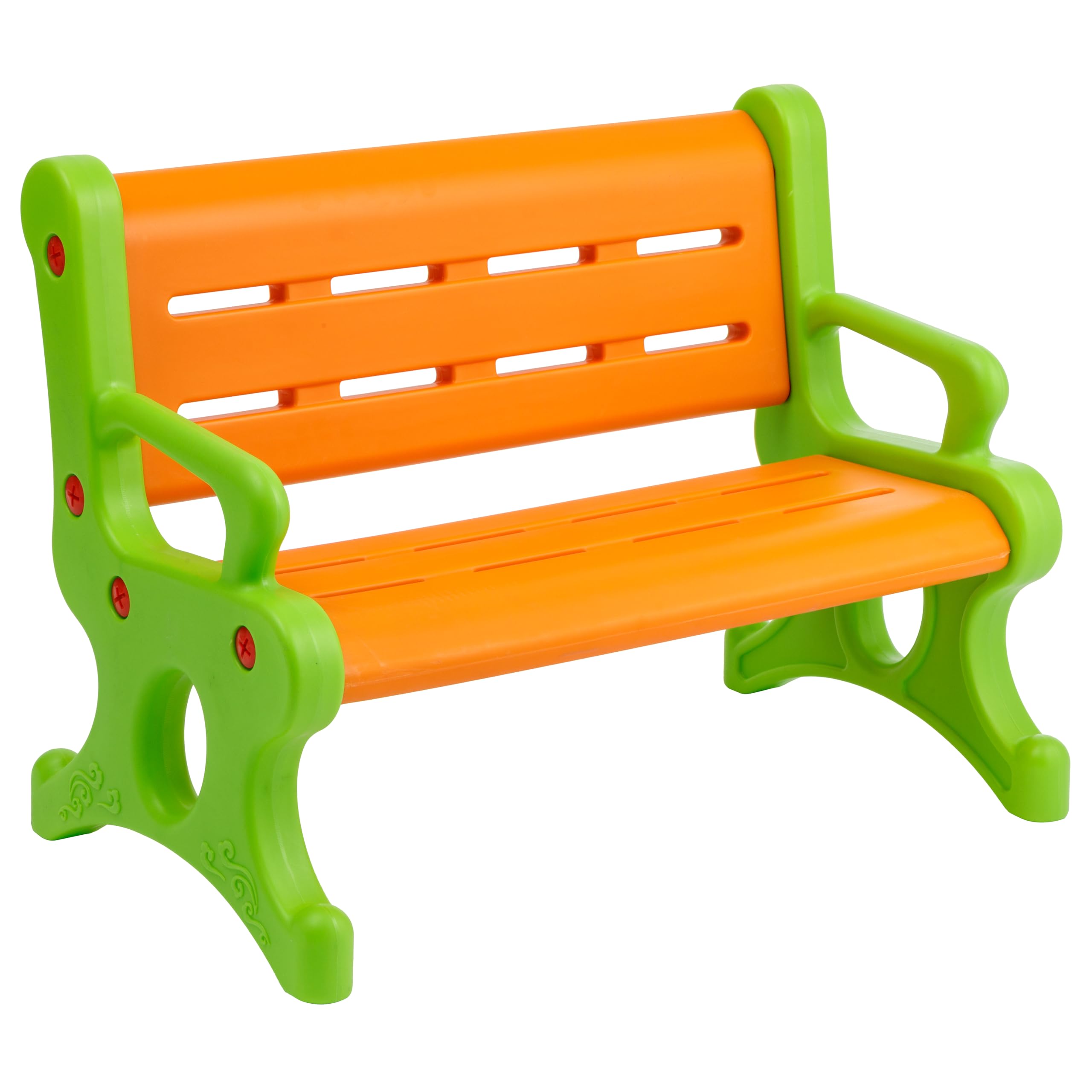 Baroni Toys Banc à Jouets en Plastique pour Enfant, Banc d’Extérieur et d’Intérieur pour Enfants, Banc 3 Places Coloré et Résistant Facile à Monter, 80x60x47 cm