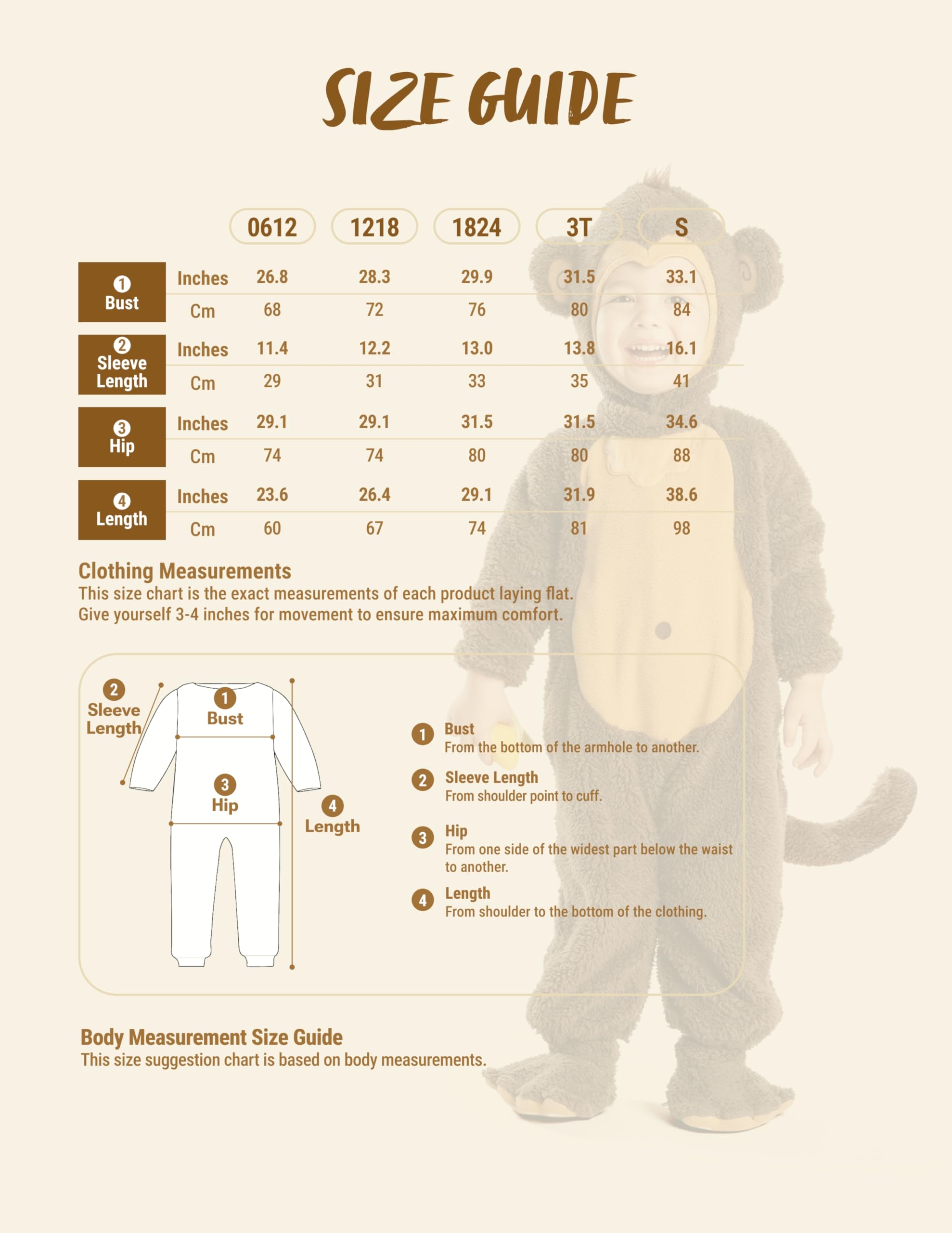 Spooktacular CreationsCostume da scimmietta per Halloween con banana giocattolo, costume unisex per bambini, per feste a tema animali.