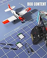 Vista 7 de VOLANTEXRC Avión RC para principiantes, Avión RC WWII de 4 canales T28 Trojan con ailerón, Avión de control remoto de 2.4Ghz con sistema