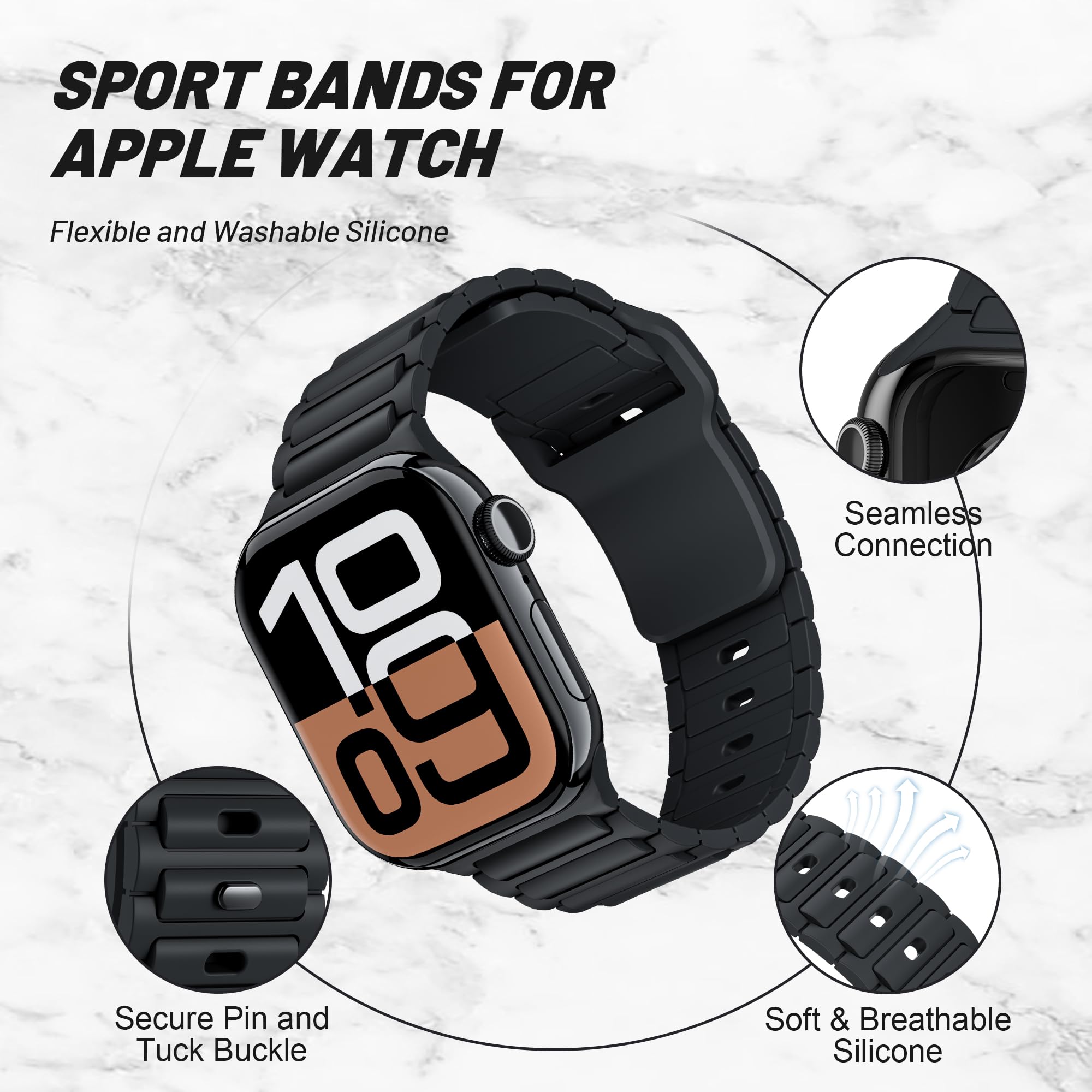 Cinturino Wanme 20 Mm In Silicone Traspirante Per Orologi Sportivi - Bicolore Con Fori D'aria, Chiusura Rapida, Compatibile Samsung Galaxy Watch E Altri