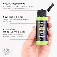 Vista 3 de ARTEZA Craft Acrylic Paint Set, Water-Based Acrylic Craft Paint, Matte Finish Artist Paints, Art Supplies for Glass, Wood, Ceramics, Fabrics, Leather