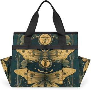 Bohemian Vintage Butterfly Garden Tool Bag Organizer Heavy Duty Retro Butterfly Gardening Tote Bag with 10 Pockets for Women Men Gardening Gifts