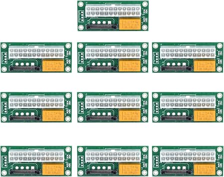 Dual PSU Power Supply PC Block Synchronizer ADD2PSU ATX 24Pin to 4Pin Molex Connector Riser Miner Mining Adapter10pcs Green sata